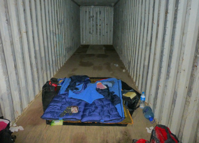 Making ourselves a bed even at the weirdest places - this time the empty inside of a truck